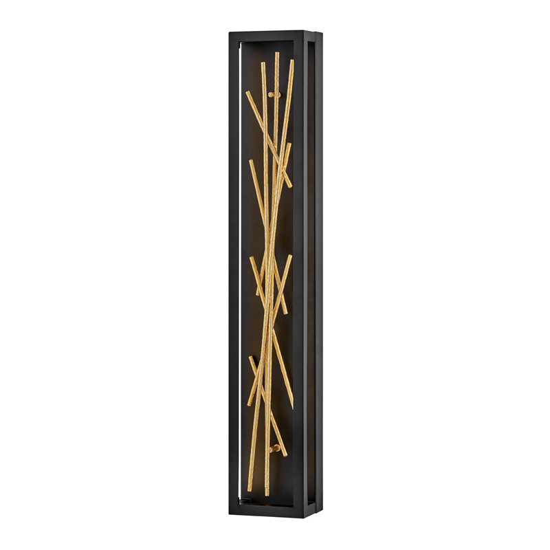 Styx Integrated LED Rectangle Wall Sconce - Black w/ Gilded Gold Branches
