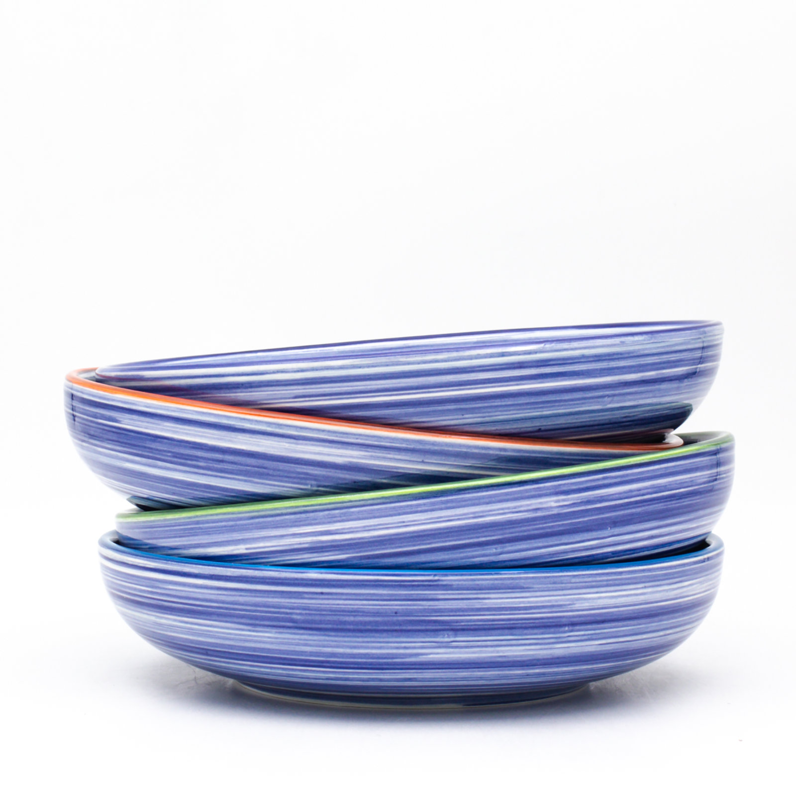 Raia Earthenware Pasta Bowl, Multicolor Blue