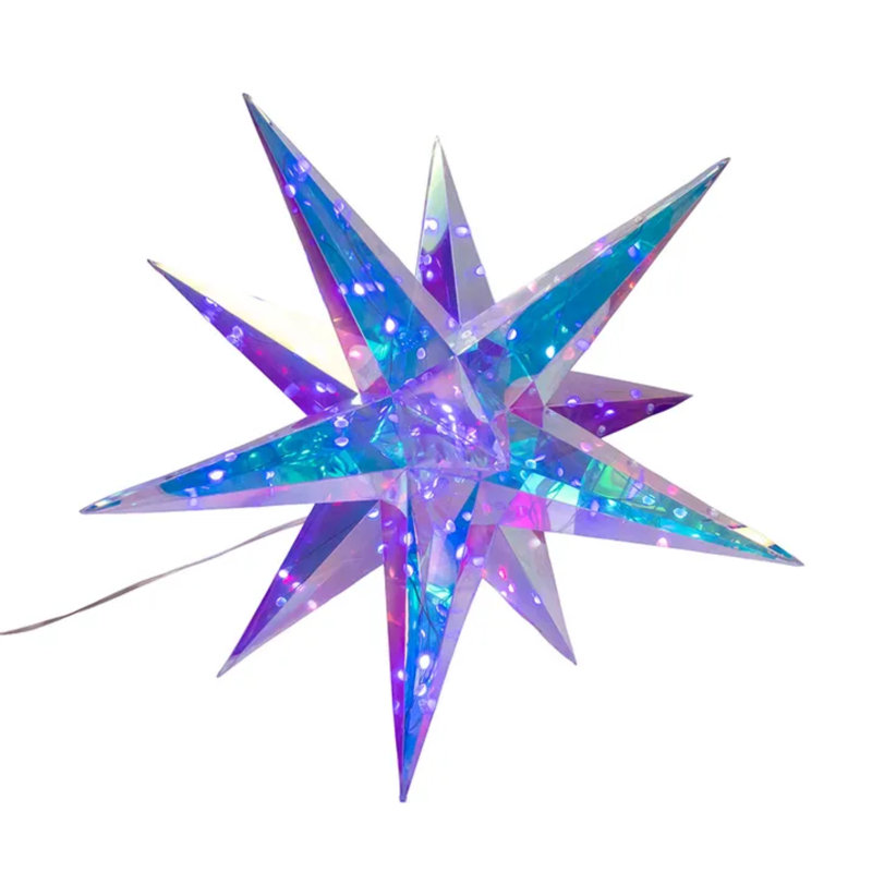 Lampe de poche holographique pliable à effet irisé magique Kurt Adler avec télécommande, 49 cm