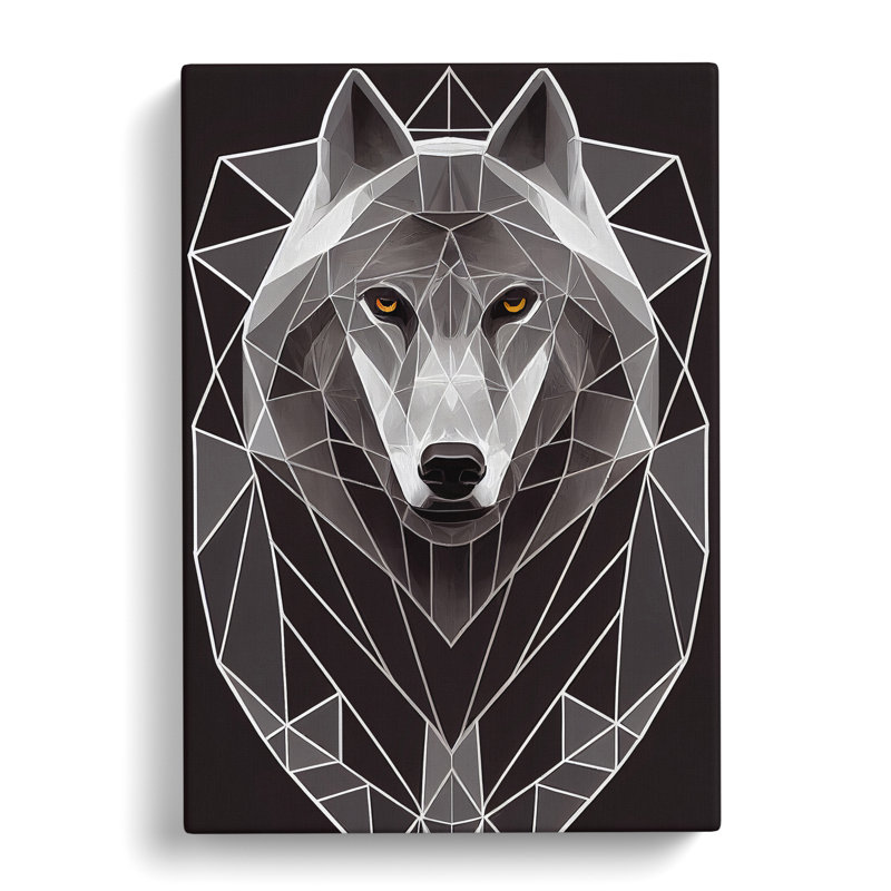 Abstract Wolf Art No.4 - Wrapped Canvas, 76cm H x 50cm W x 3cm D
