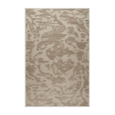 Machine Washable Abstract Beige Area Rug
