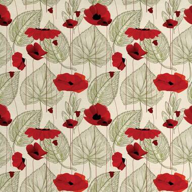 East Urban Home fab_26534_Ambesonne Flower Fabric by The Yard, Leaves Flowers Old Vintage Ivy Design with Plants Nature Theme Retro Art Print, Decorative Fabric for U