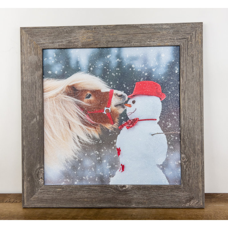 Art saisonnier, cheval de bonhomme de neige