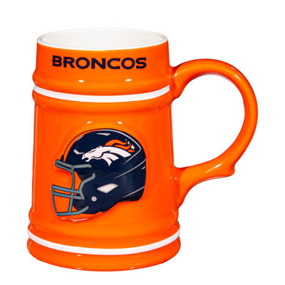 Denver Broncos Ceramic Stein Cup, 24oz