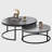 Banvra 2-piece Round Nesting Tables Modern Wood Gray & Black Round Nesting Coffee Table for Living Room-677386088