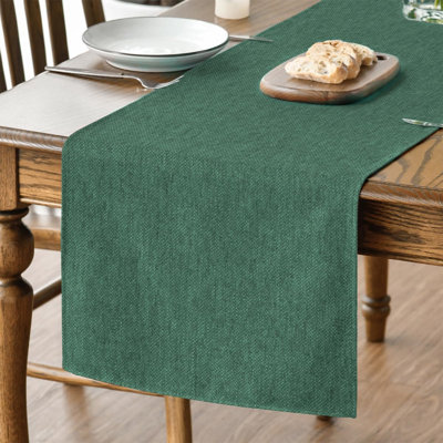 Forest Green Christmas Table Runner 40x180 cm | Seasonal Spring Machine Washable Kitchen Dining Table Decoration for Home Party Decor