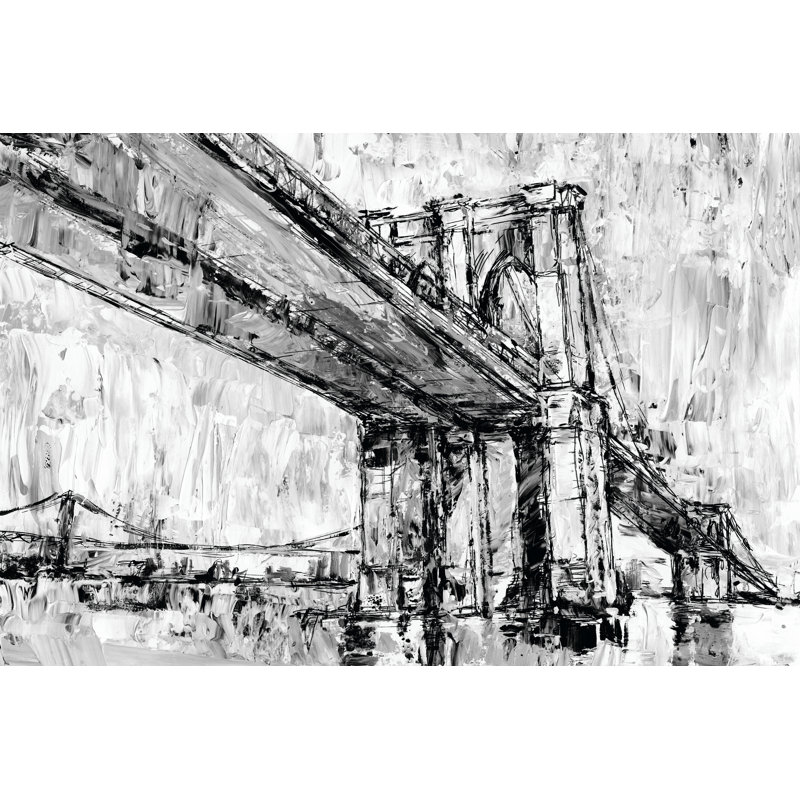 Iconic Suspension Bridge II by Ethan Harper - Wrapped Canvas Print, 30cm H x 46cm W
