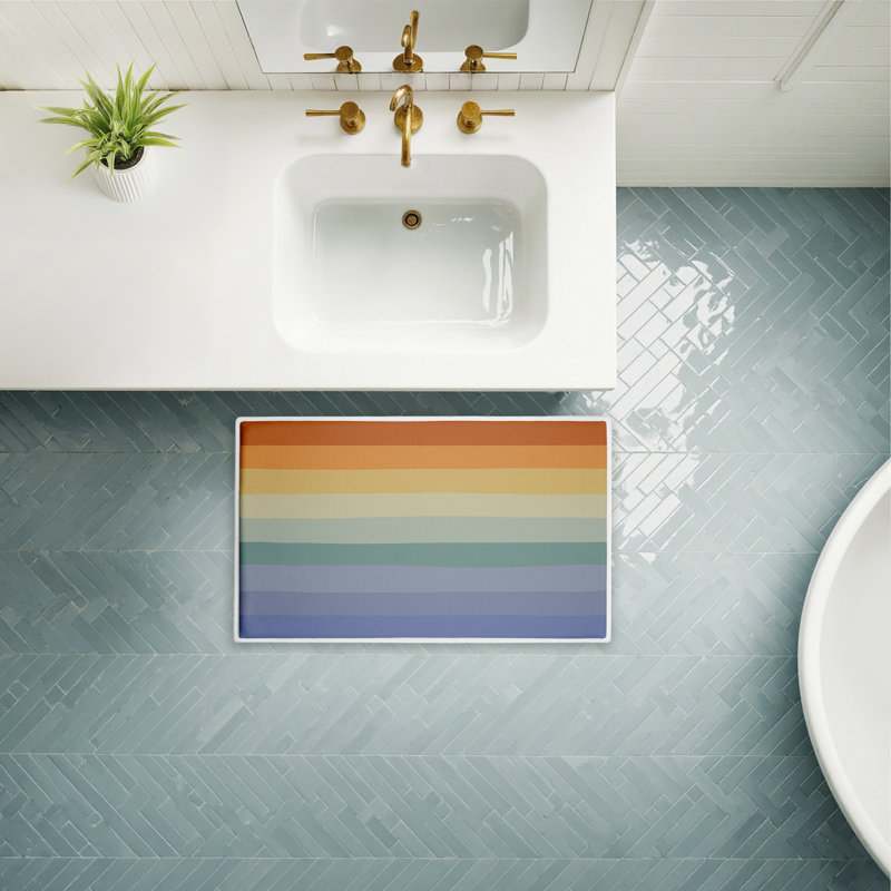 Tapis de bain et tapis de bain Rainbow Stripes