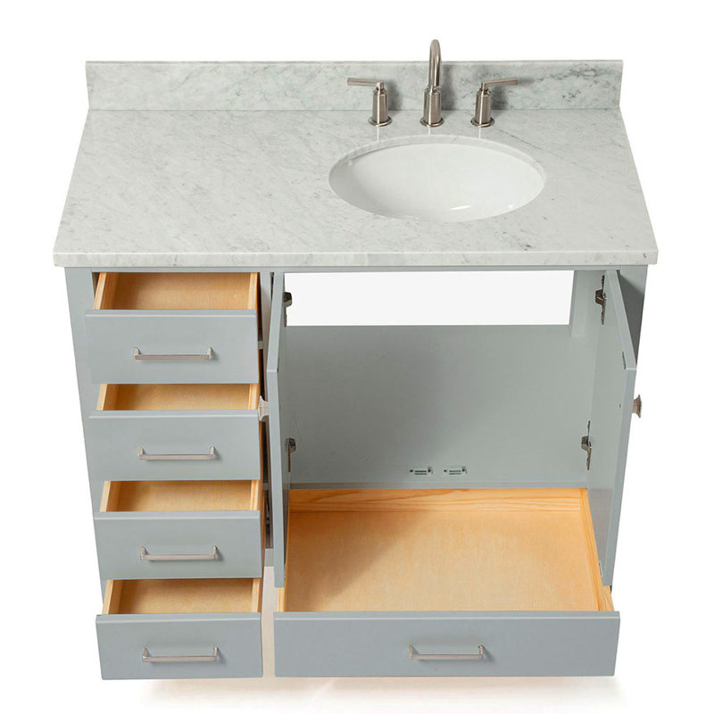 Ensemble de meuble-lavabo simple 43 po Flynt, Gris