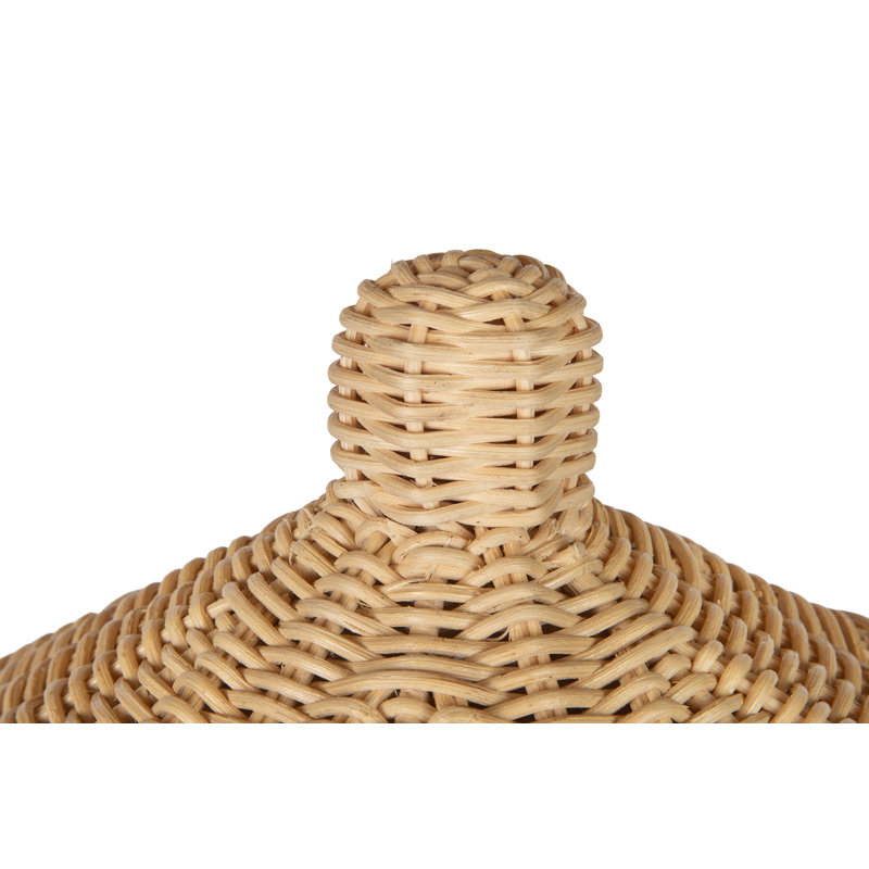 Panier à linge rond en osier avec doublure Noor, naturel