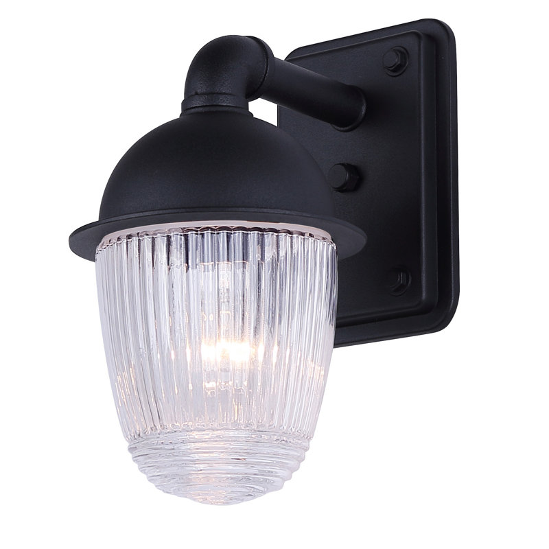 Lanterne d'extérieur 1 lumière Seni avec finition noir mat et abat-jour transparent