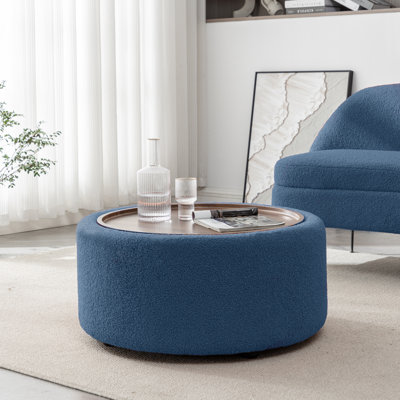 Raymond Round Cocktail Ottoman with Storage