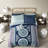 Boho Queen Bedding Sets, Soft Polyester Comforter & Sheet Set, Navy Medallion Design For Bedroom Decor