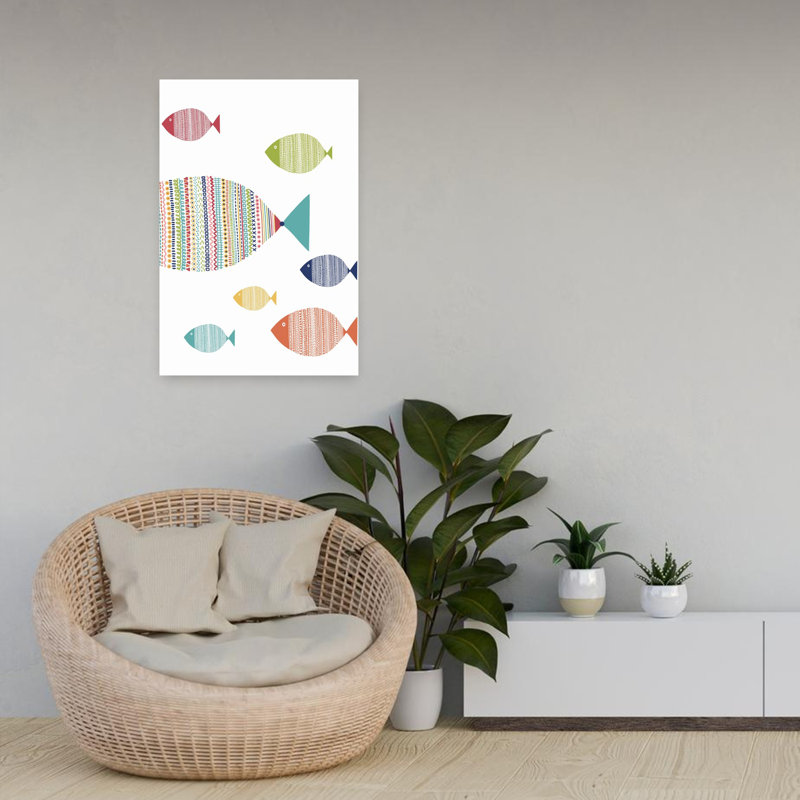 Illustration de poisson abstrait, 24" H x 16" W