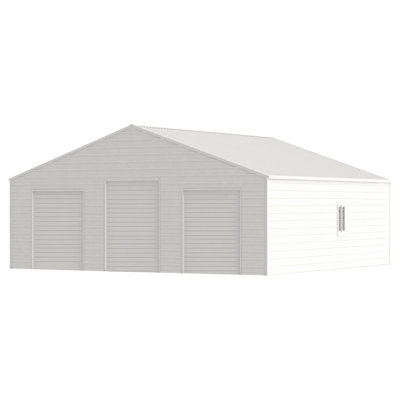 39FT x 39FT Metal Barn – Heavy-Duty Steel Building with 3 Rolling Doors Metal Garage Storage Shed - The customer must have unloading capabilities, such as a forklift or crane