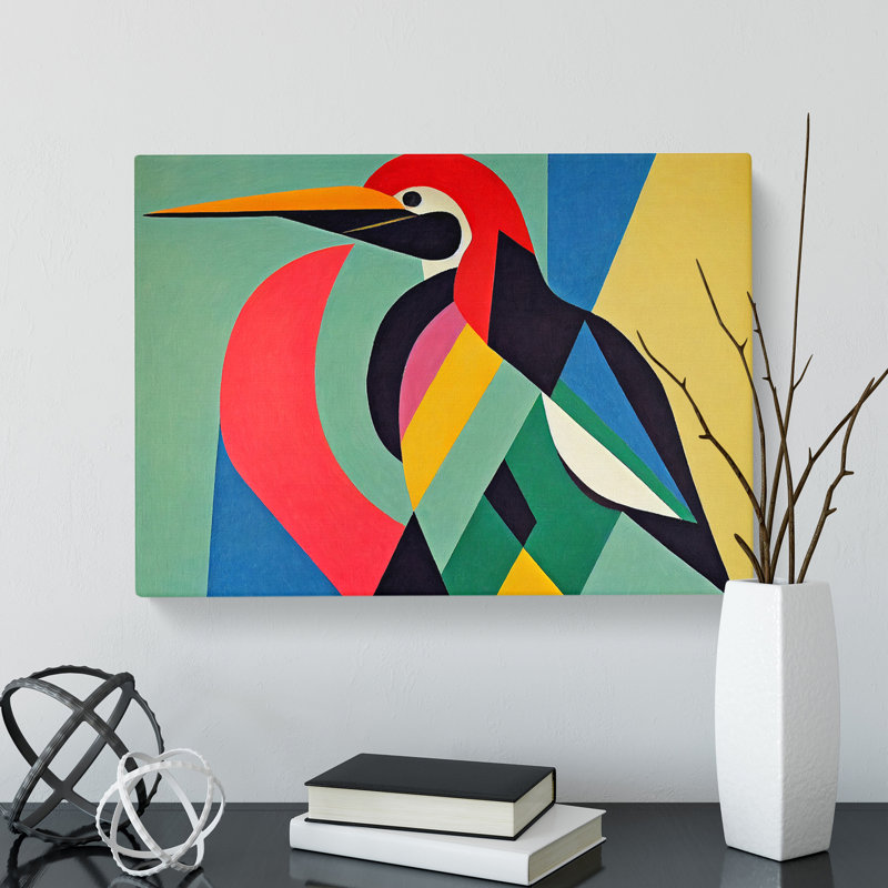 Pelican Abstract Art - Wrapped Canvas, 40cm H x 60cm W x 3cm D