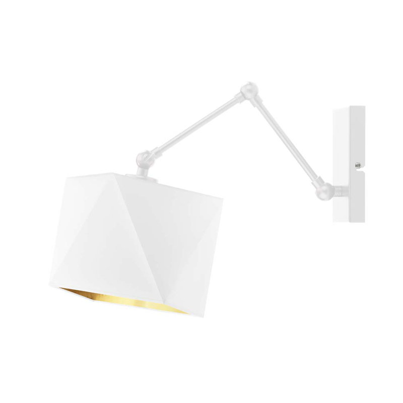 Zader Armed Sconce, White, White