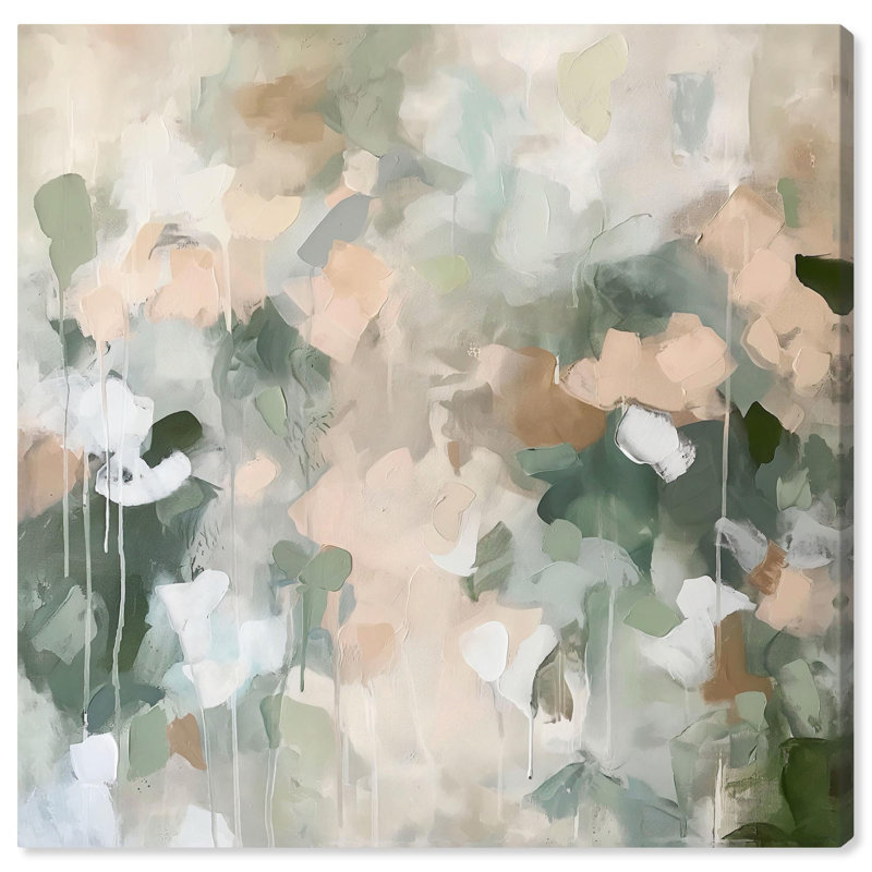 «Earth & Emerald Rhythm Canvas Minimal Abstracts» par Art Remedy, H 40 po x l 40 po x P 1,5 po, Toile tendue