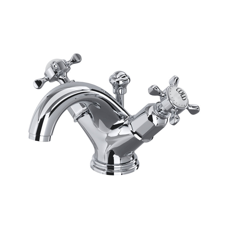 Edwardian Two Handle Lavatory Faucet, Polished Chrome