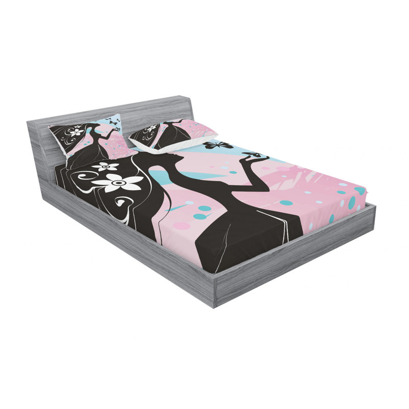 Ensemble de draps Madam Butterfly Head, Ensemble de draps pour lit double avec un drap-hou