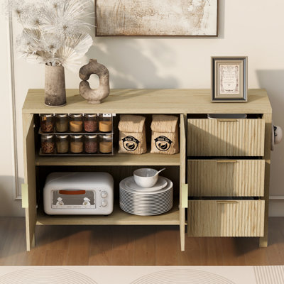 Buffet moderne à motif de vagues avec 3 tiroirs