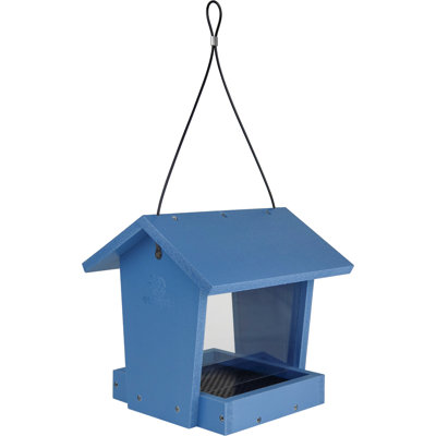 Nature's Way EcoCycle Bird Banquet Recycled Plastic Hopper Bird Feeder, 2.15 Quart, Blue