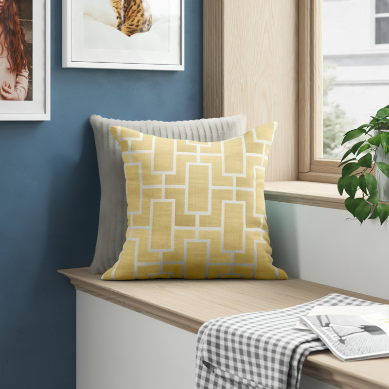 Housse et insert de coussin carré Palm Beach, Jaune, 18 po x 18 po
