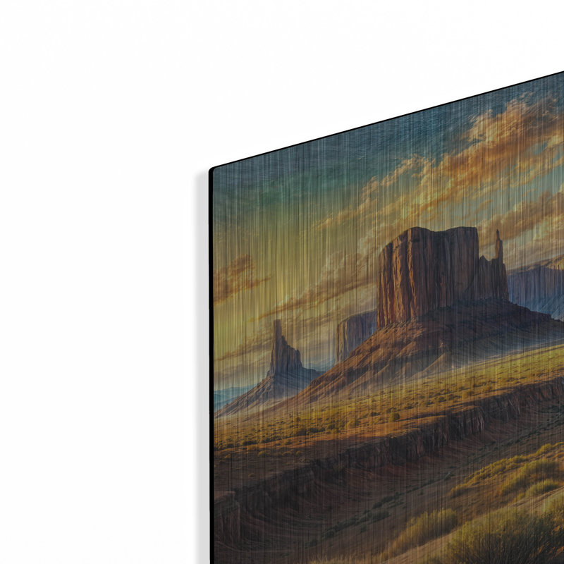  «Cowboy In Monument Valley» par Rey Klimt, art mural en métal, H 12 po x l 24 po