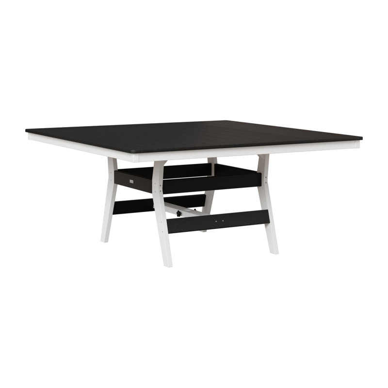 Table de salle à manger carrée 66 "Berlin Gardens Harbor, Noir, Blanc