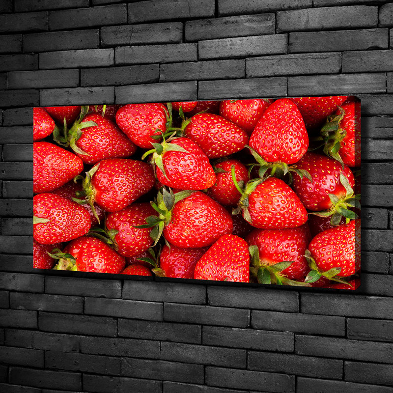 Strawberries - No Frame Print on Glass, Canvas, 50cm H x 100cm W x 2cm D