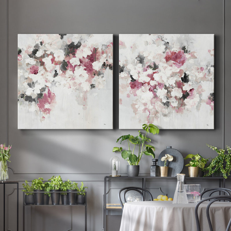 Floral Muse VI - ensemble de 2 reproductions sur toiles tendues, H 40 po x l 80 po x P 1 po