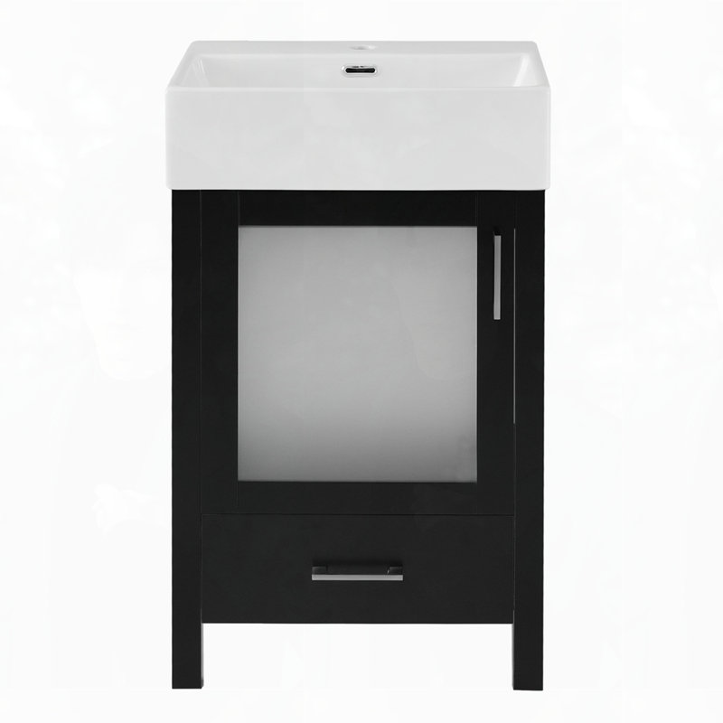 Meuble-lavabo moderne en céramique avec rangement
