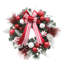 Couronne de Noël pré-éclairée 24 po avec 20 lumières DEL, ruban et boules décoratives, couronne de pin artificielle en PVC pour porte d'entrée