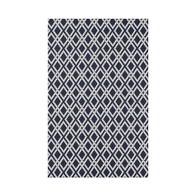 Jeté Nautical Nights, L 60 po x l 50 po x P 0,5 po, Bleu marine