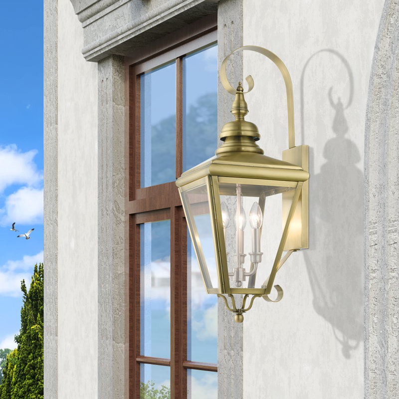 Aluminum Wall Light, Antique Brass