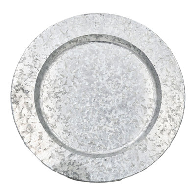 Ensemble de 6 assiettes galvanisées - gris
