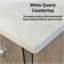 Meuble-lavabo rustique en acacia 48 po X P 20 po , Comptoir en quartz blanc, ensemble de robinets en or rose et Miroir