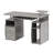 Grey Multifunctional Computer Workstation Desk With Storage Drawers, Keyboard Tray & Cpu Compartment
