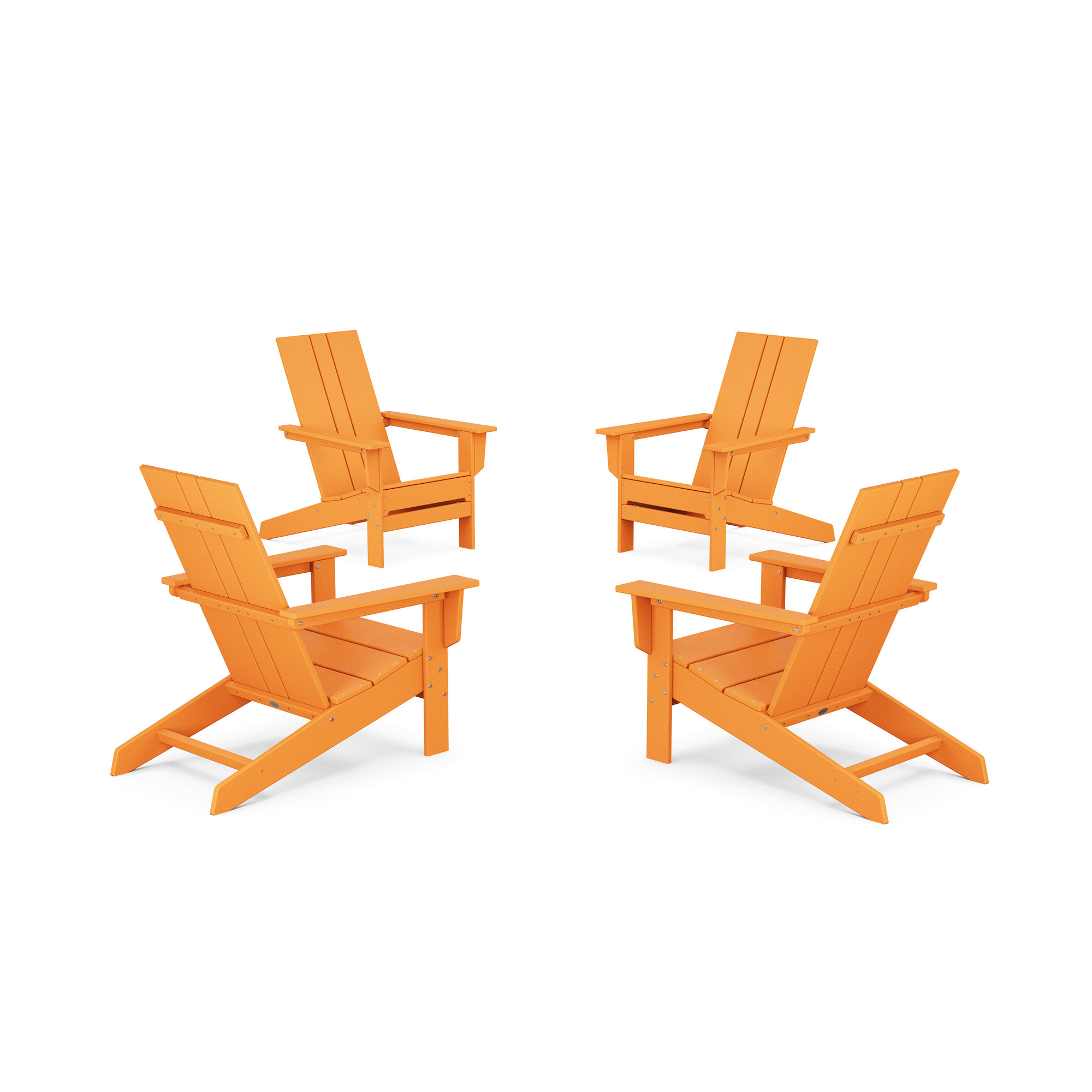 POLYWOOD x AllModern Plastic Adirondack Chairs, Tangerine