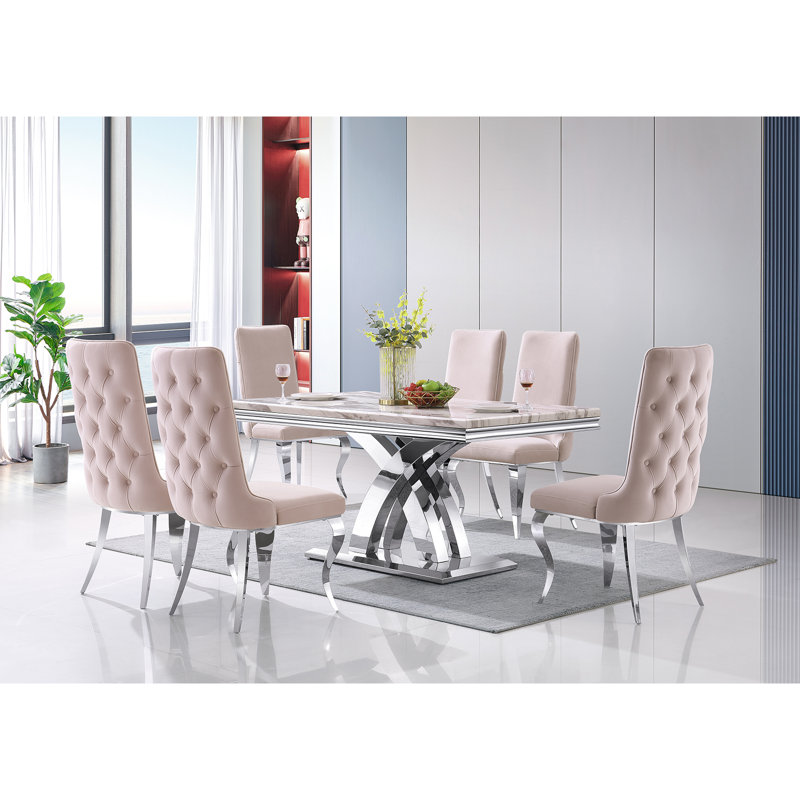 Hyacinta Metal Base Dining Table