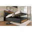 Lit plateforme tapissier double avec système de rangement hydraulique, chargement DEL et USB, gris (sans matelas)-1912022806