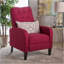Fauteuil inclinable poussoir avec dossier capitonné, fauteuil moderne en tissu et pieds en bois, fauteuil inclinable classique pour la chambre à coucher