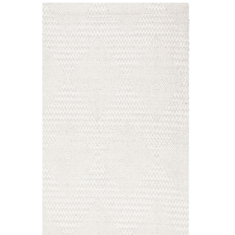Tapis argenté / ivoire tissé à la main Tyishia, Rectangle 6 pi x 9 pi