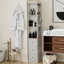 Armoire en bois, armoire de rangement avec 3 tiroirs et 2 crochets