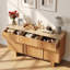 Buffet/crédence à 3 portes cannelées, 120 cm de large, tablette réglable-574650787-764972673
