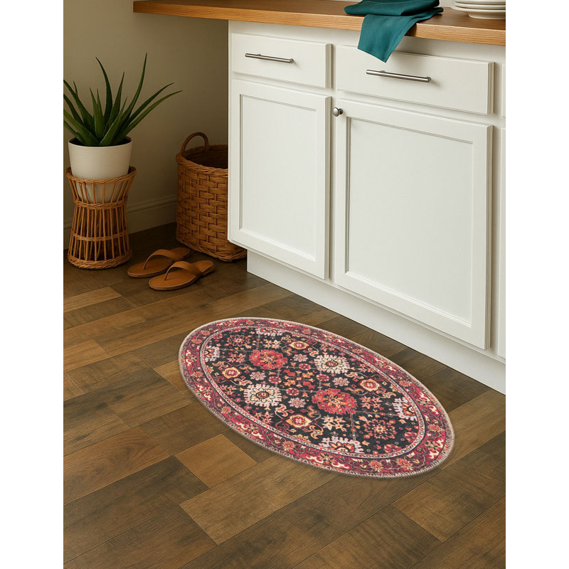 Tapis noir Aucun Hinkley, Ovale 2 pi x 3 pi 1 po