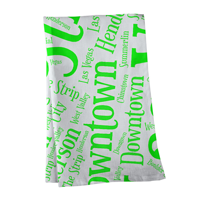 Cotton Tea Towel Kitchen Towel, Red, Las Vegas