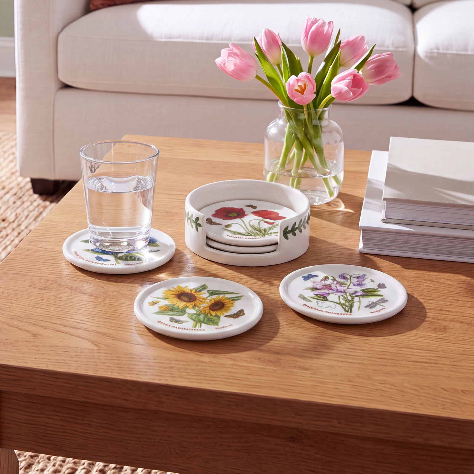 Botanic Garden Coaster Set with Holder