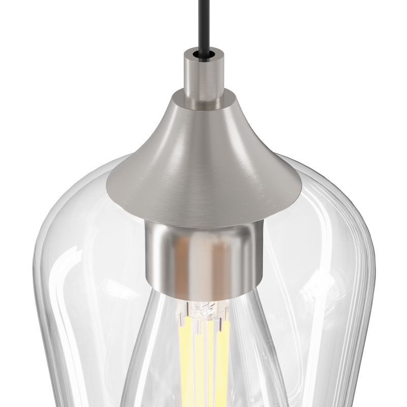 Luminaire suspendu à hauteur réglable, Nickel brossé, 3