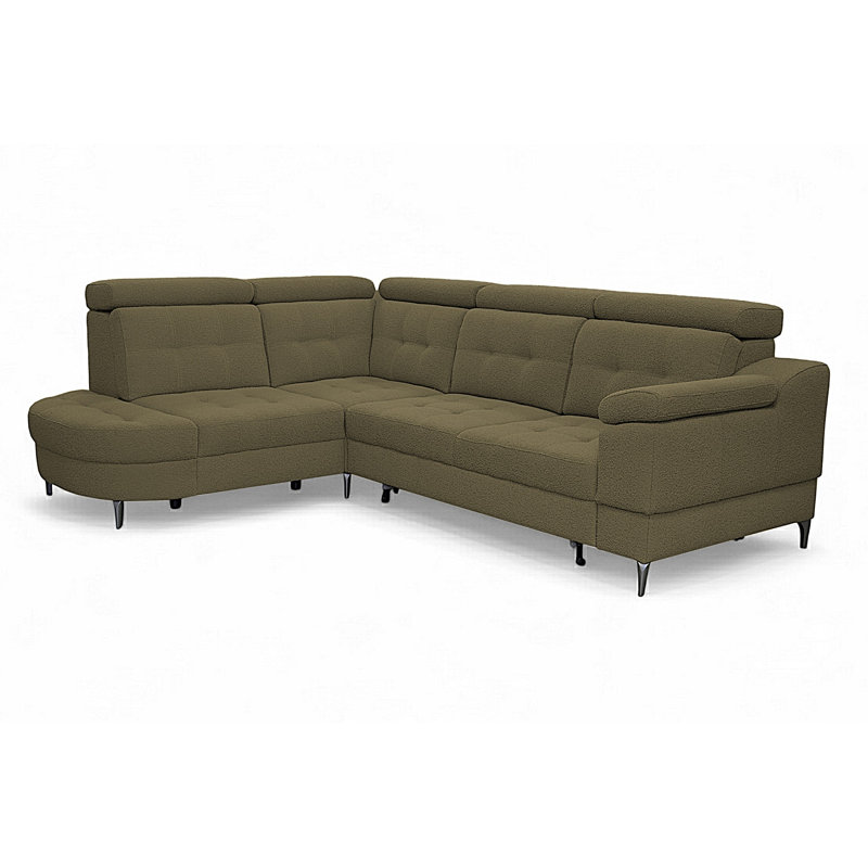 5 Seater Corner Sectional, Left Hand Facing, Green